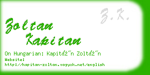 zoltan kapitan business card